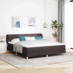 vidaXL Lit à Ressorts avec Matelas Crème 90x200 cm Tissu Marron foncé