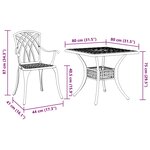 vidaXL Ensemble de tables de jardin 3 Pièces Bronze Aluminium coulé