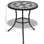 vidaXL Table de bistro Noir et blanc 60 cm Mosaïque