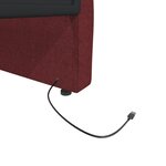 Vidaxl lit avec éclairage usb rouge bordeaux tissu 90x200 cm