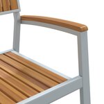 vidaXL Set de salle à manger de jardin en 9 pièces en acier gris et bois d'acacia massif