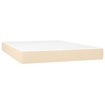 vidaXL Sommier à lattes de lit avec matelas Crème 140x200 cm Tissu
