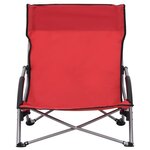 vidaXL Chaises de plage pliables lot de 2 Rouge Tissu