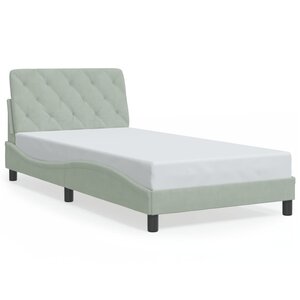 vidaXL Cadre de lit sans matelas gris clair 100x200 cm velours