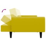 vidaXL Canapé-lit à 2 places avec repose-pied jaune velours