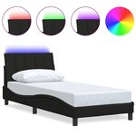 vidaXL Cadre de lit sans matelas noir 80x200 cm tissu