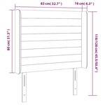 vidaXL Tête de lit à LED Gris clair 83x16x118/128 cm Tissu