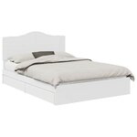 vidaXL Lit de Rangement Blanc 140 x 200 cm Bois d'ingénierie