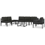 vidaXL Canapé central sectionnel avec coussins Aluminium Anthracite