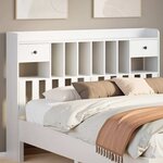 vidaXL Tête de lit avec rangement blanc 150 cm bois massif de pin