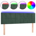 vidaXL Tête de lit à LED Vert foncé 144x5x78/88 cm Velours