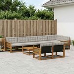 vidaXL Ensemble de canapés d'extérieur 9 Pièces Naturel et gris clair
