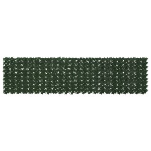 vidaXL Écran de balcon avec feuilles Vert foncé 300 x 75 cm