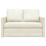 vidaXL Canapé-lit avec coussin Crème 122 x 70 x 60 cm Velours