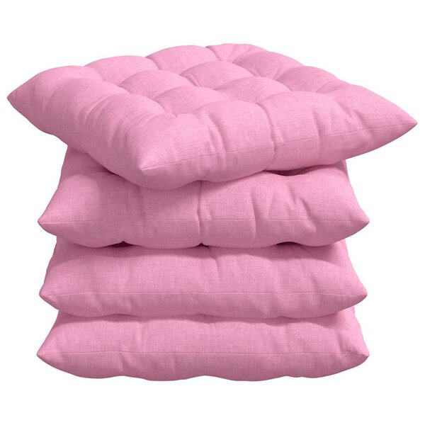 vidaXL Coussins de siège 2 Pièces Rose 40 x 40 x 6 cm tissu