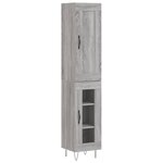 vidaXL Buffet haut Sonoma gris 34 5x34x180 cm Bois d'ingénierie