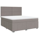 vidaXL Sommier à lattes de lit avec matelas Taupe 180x200 cm Tissu