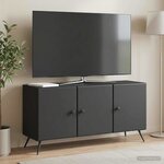 vidaXL Meuble TV Noir 99 x 34 5 x 50 cm Bois d'ingénierie