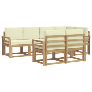 vidaXL Ensemble de canapés d'extérieur 7 pc Blanc et crème Polyester