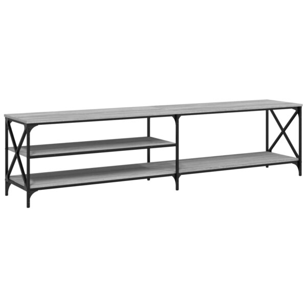 vidaXL Meuble TV sonoma gris 200x40x50 cm bois d'ingénierie et métal