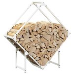 vidaXL Portant de bois chauffage blanc 80x25x80 cm