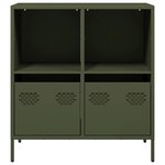 vidaXL Buffet vert olive 68x39x73 5 cm acier laminé à froid