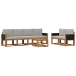 vidaXL Ensemble de canapés d'extérieur 6 pc Naturel et gris clair