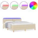 vidaXL Lit à ressorts avec matelas Crème 180 x 200 cm tissu