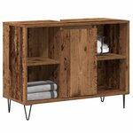vidaXL Cabinet de salle de bain avec porte Bois Ancien 80 x 33 x 60 cm