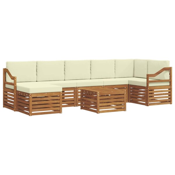 vidaXL Ensemble de canapés d'extérieur 8 Pièces Naturel et Crème
