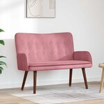 vidaXL Sofa 2 places Rose 115 x 61 x 87 cm Velours