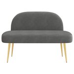 vidaXL Banc rembourré avec dossier Gris foncé 110 x 60 x 76 cm