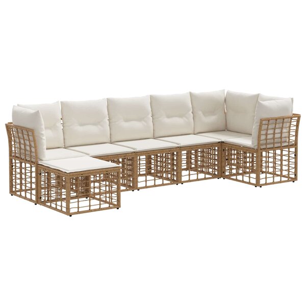 vidaXL Ensemble de canapés d'extérieur Naturel Polyester