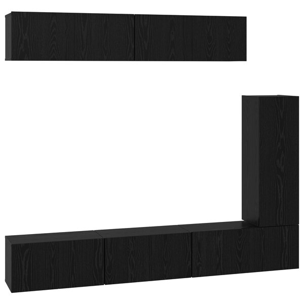 vidaXL Ensemble de Meubles TV 6 Pièces Chêne Noir 30 5 x 30 x 90 cm