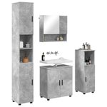 vidaXL Ensemble de mobilier de salle de bain 4 Pièces Gris béton
