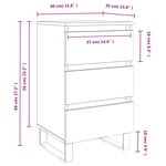vidaXL Tables de chevet 2 Pièces noir 40x35x69 cm bois d’ingénierie