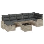 vidaXL Ensemble de canapé de jardin 8 Pièces Gris clair 289 x 124 x 85 cm