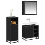 vidaXL Ensemble de mobilier de salle de bain 3 Pièces Chêne noir