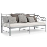 vidaXL Cadre de canapé-lit extensible sans matelas gris métal 90x200cm