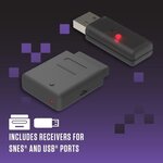 Manette Sans Fil - RetroBit Legacy 16 - Noire - Switch, PC, Steam, Raspberry Pi, SNES, Android