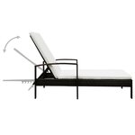 vidaXL Chaise longue avec coussin Résine tressée Marron
