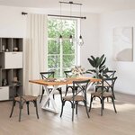 vidaXL Table à manger avec bord vivant 180x100x74 cm bois massif chêne