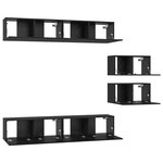 vidaXL Ensemble meuble TV 6 Pièces Chêne noir 80 x 30 x 30.5 cm