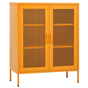 vidaXL Armoire de rangement Jaune moutarde 80 x 35 x 101 5 cm Acier