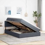 vidaXL Lit de Rangement avec matelas Gris foncé 140 x 200 cm Velours