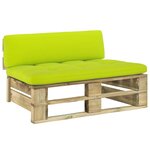 vidaXL Canapé central palette de jardin vert bois de pin imprégné