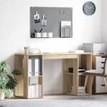vidaXL Bureau avec Rangement Chêne sonoma 130 x 50 5 x 75 cm