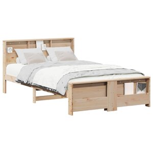 vidaXL Cadre de lit Marron 135 x 190 cm Bois d'ingénierie