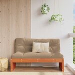 vidaXL Sofa de jardin milieu Bois de Pin Massif Brun Ciré