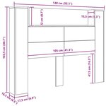 vidaXL Tête de lit Chêne noir 140 x 17 x 104 5 cm Bois d'ingénierie